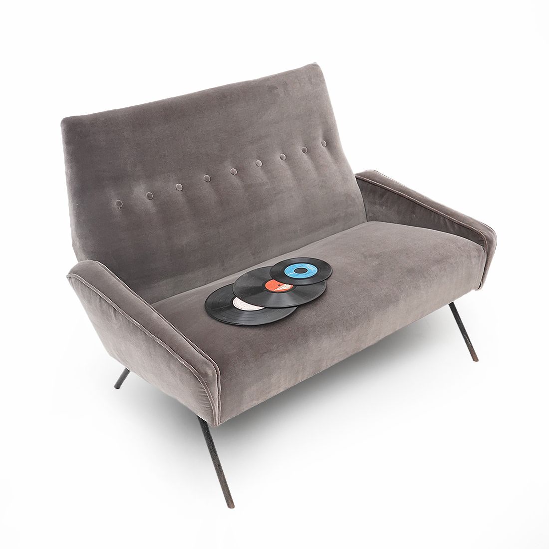 1880.0 2 Seater Velvet Sofa By Felice Rossi, 1950s photo