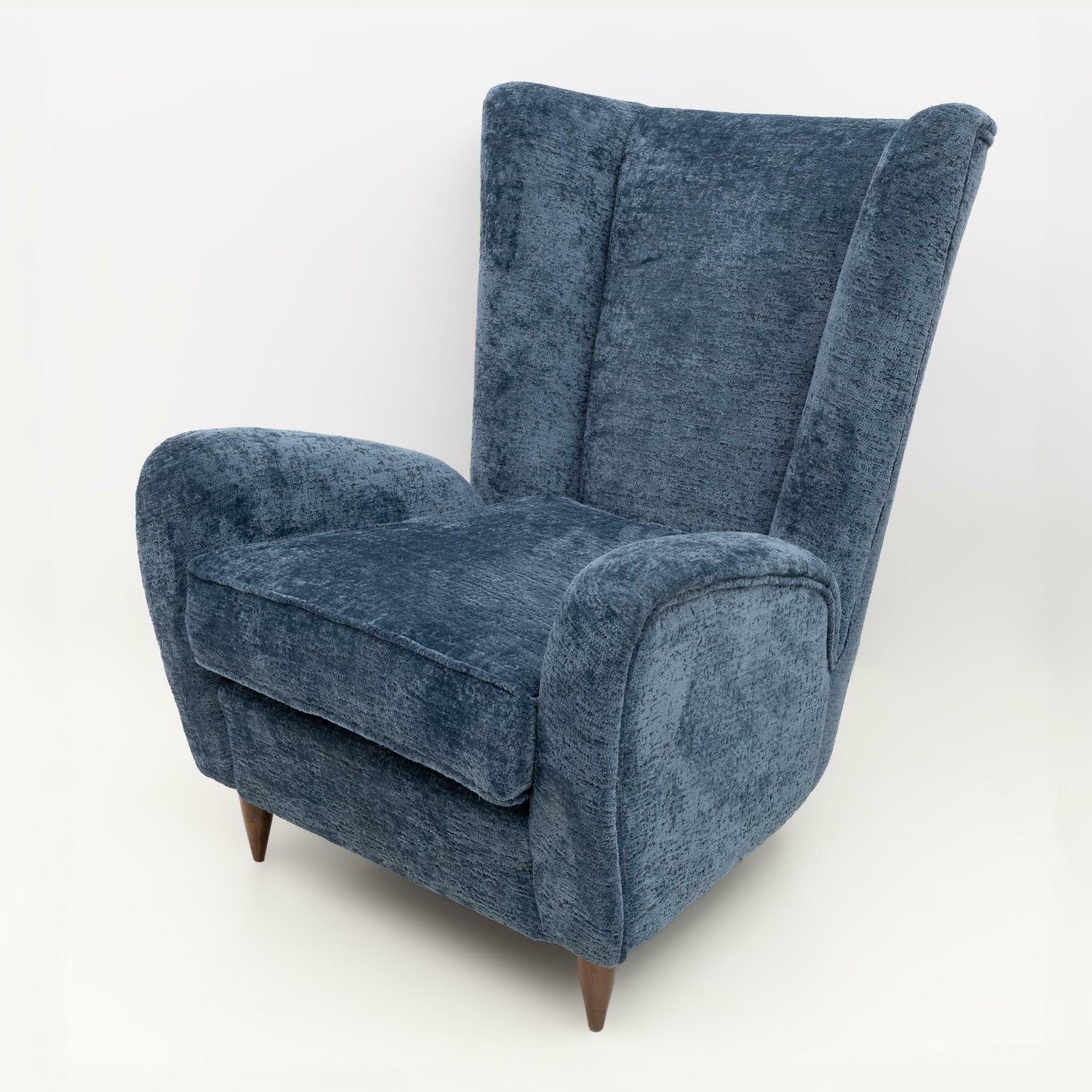 Paolo Buffa Mid Century Modern Italian Walnut And Coating Boucle Armchair, 1950s photo furniture