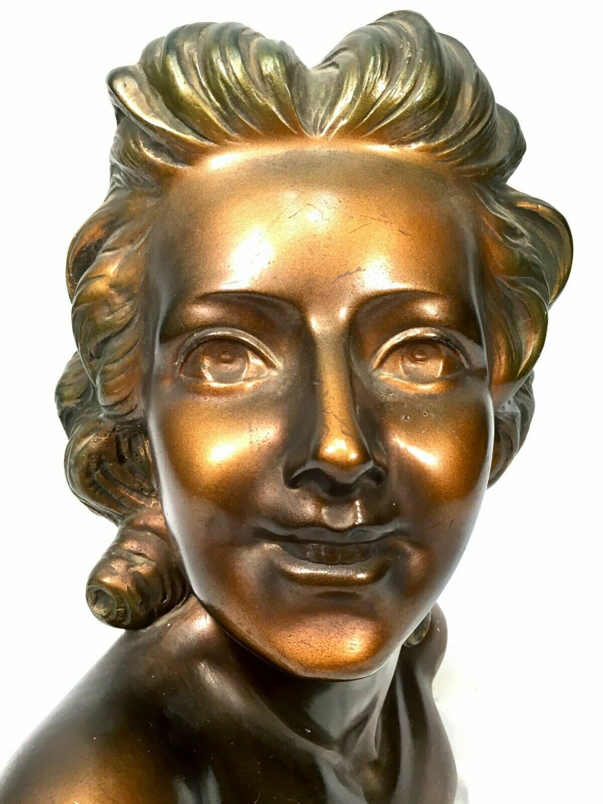 Antique Advertising   1930s French Countertop Art Deco Plaster Bust Mannequin photo Art
