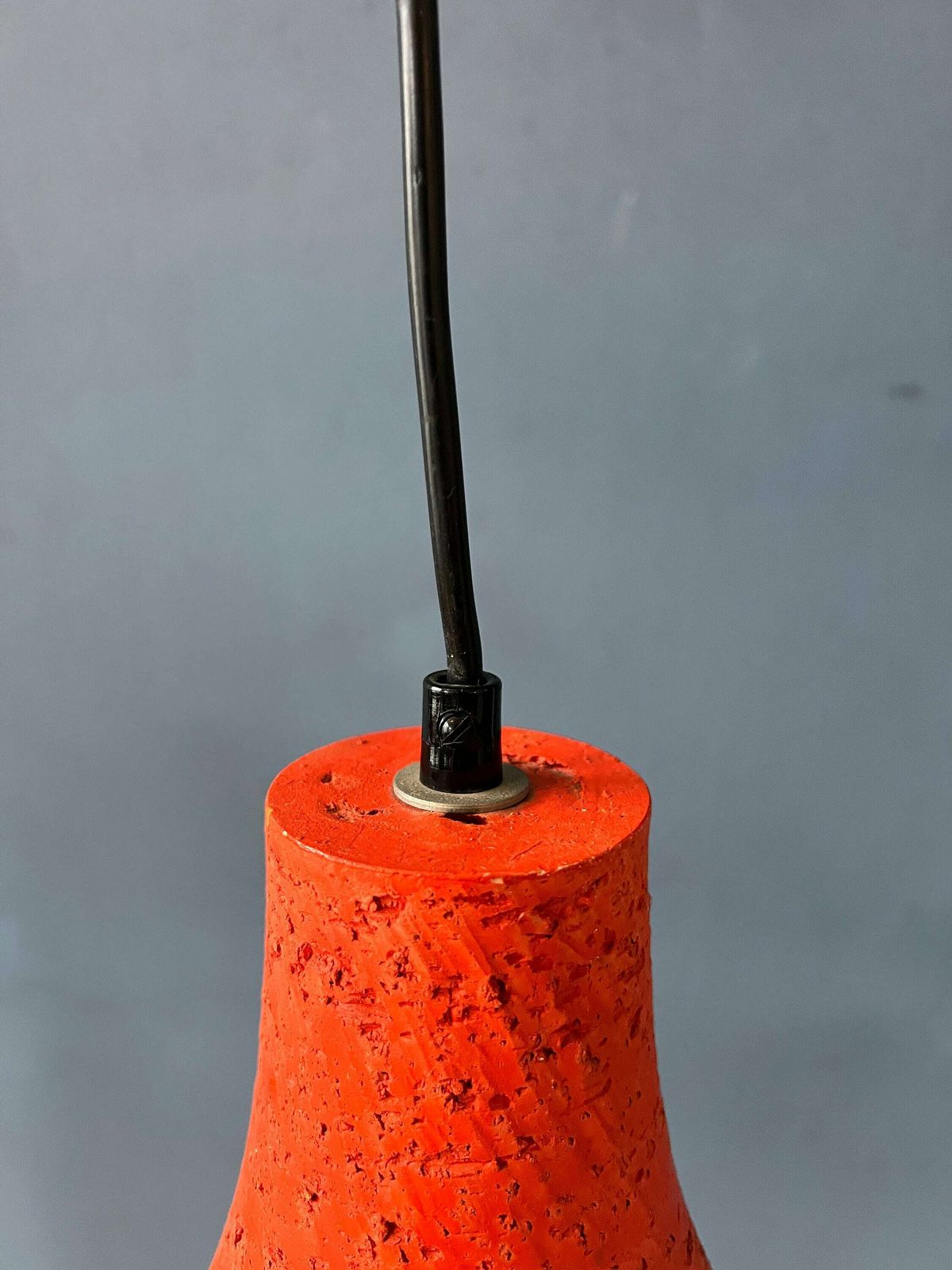 photo for sale 2 Oranje Retro Keramieken Hanglampen