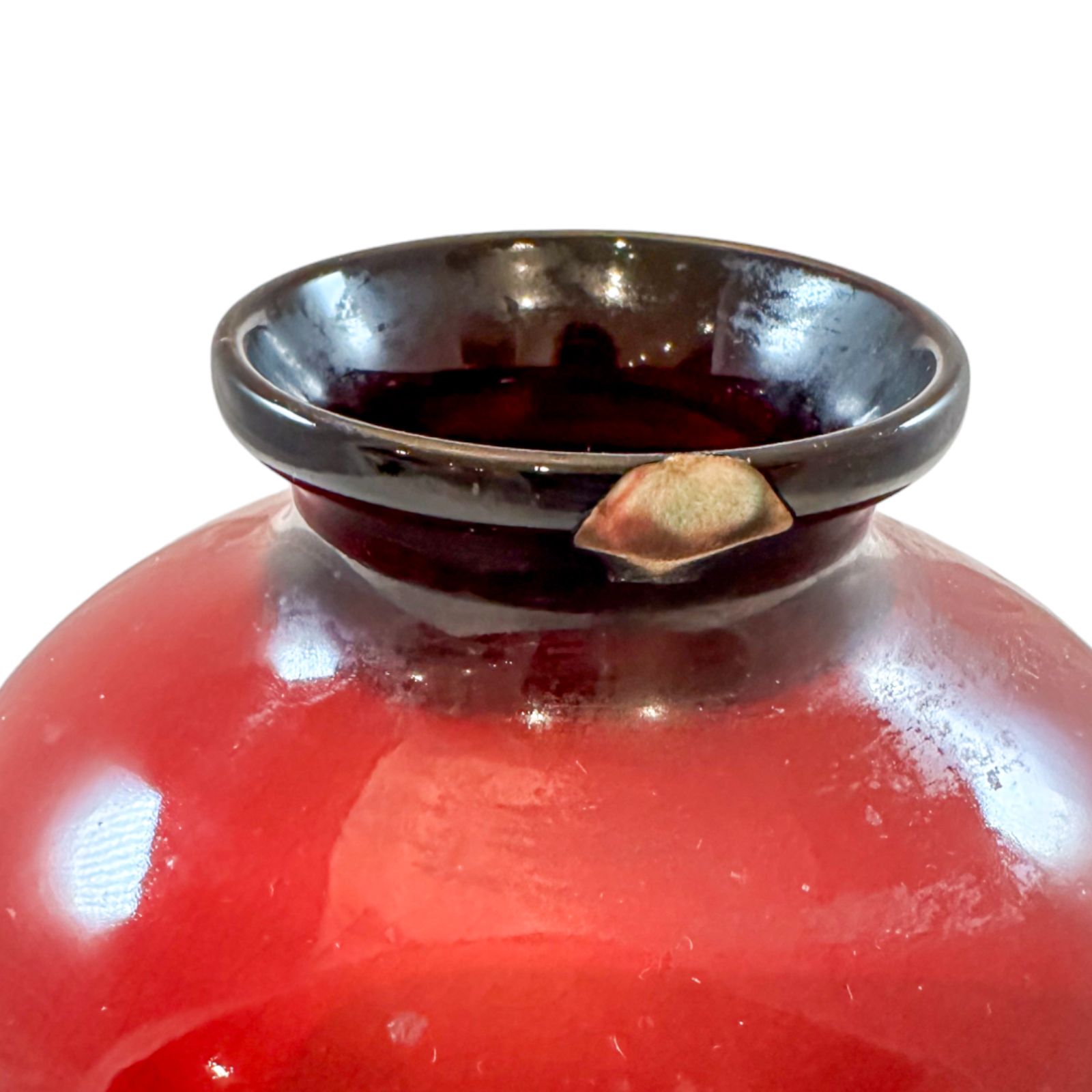 photo furniture Art Deco Pair Red Flambe Folk Porcelain Urns Vases, Charles Noke, Royal Doulton
