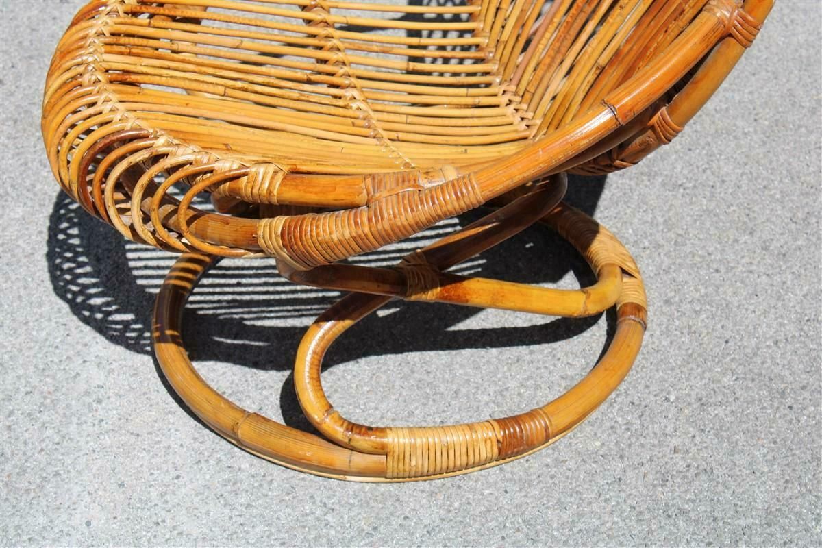 Bonacina Chair Tito Agnoli 1950 Bamboo Italian Design Mid Century 1950 photo for sale