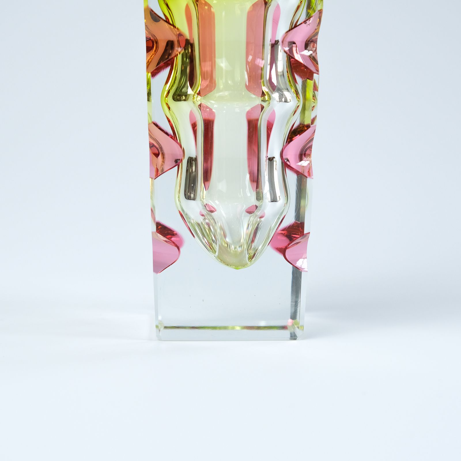 photo furniture Oldrich Lipsky Cased & Cut Glass Vase For Novy Bor Exbor, Czechoslovakia C.1964