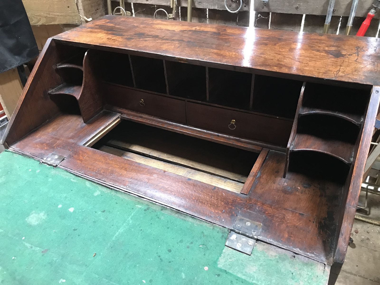 Early 19th Century Hand Carved Oak Bureau/ Drawers . photo 695.0