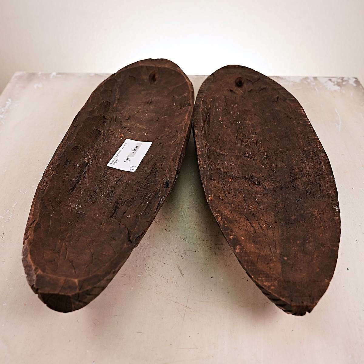 Pair Of Carved Wooden Ethnic Masks photo vinterior