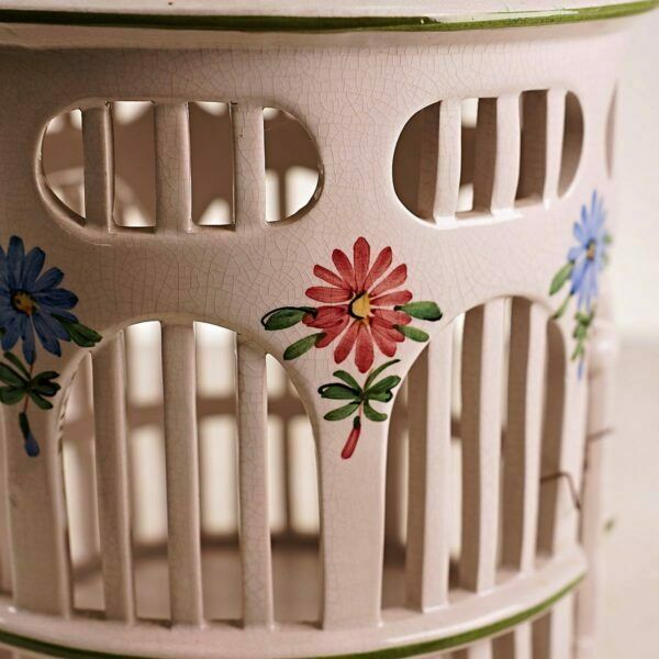 Vintage Ceramic Chandelier In The Shape Of A Birdhouse photo for sale