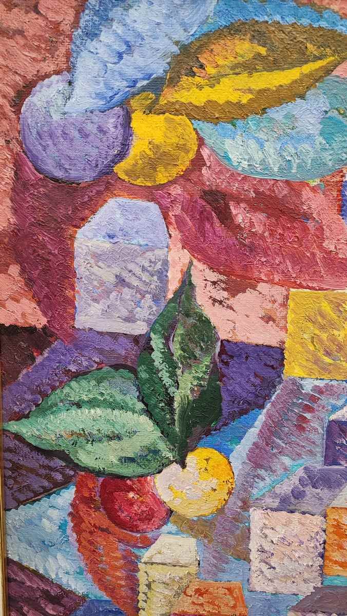 Work By Saverio Terruso, Oil On Canvas From 1980, Composition photo furniture