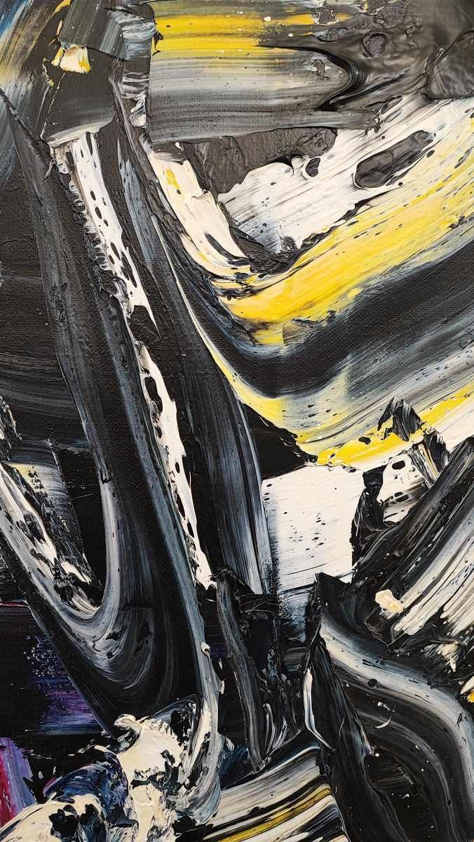 Work By Pierluigi De Lutti, Oil On Canvas, Not Only Black And White photo for sale