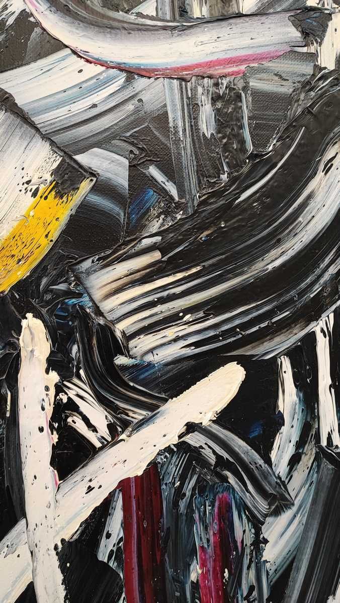 Work By Pierluigi De Lutti, Oil On Canvas, Not Only Black And White photo Art