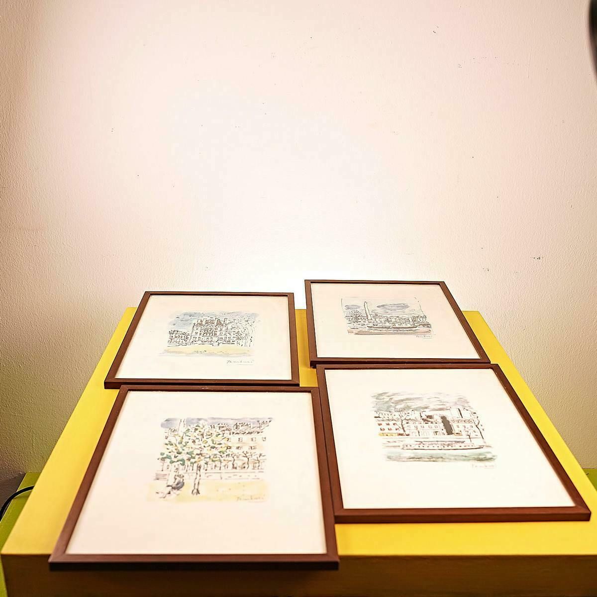 Engraving Paintings By Orfeo Tamburi, 4 Pieces