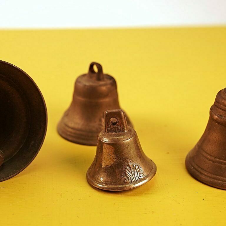 Vintage Metal Bells, 4 Pieces, 1800s photo buy