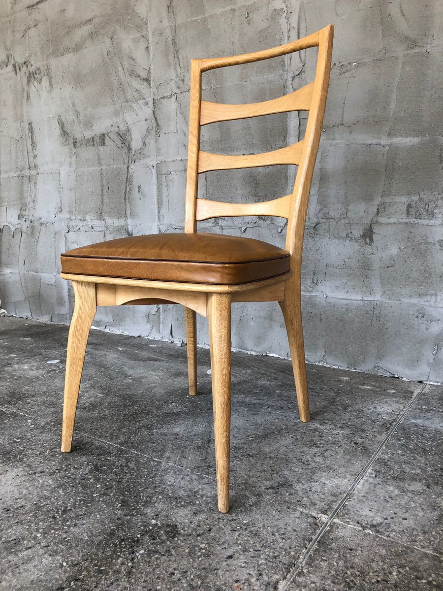 Art Deco French Oak Dining Chairs By Gaston Poisson, Set Of 5 photo furniture