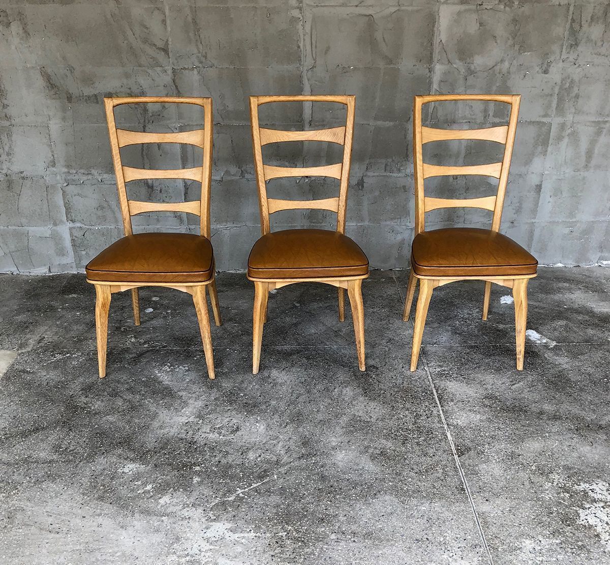 Art Deco French Oak Dining Chairs By Gaston Poisson, Set Of 5 photo Furniture