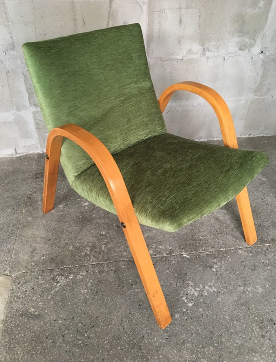 Mid Century French Bentwood Lounge Chairs By Hugues Steiner, Set Of 2 photo furniture