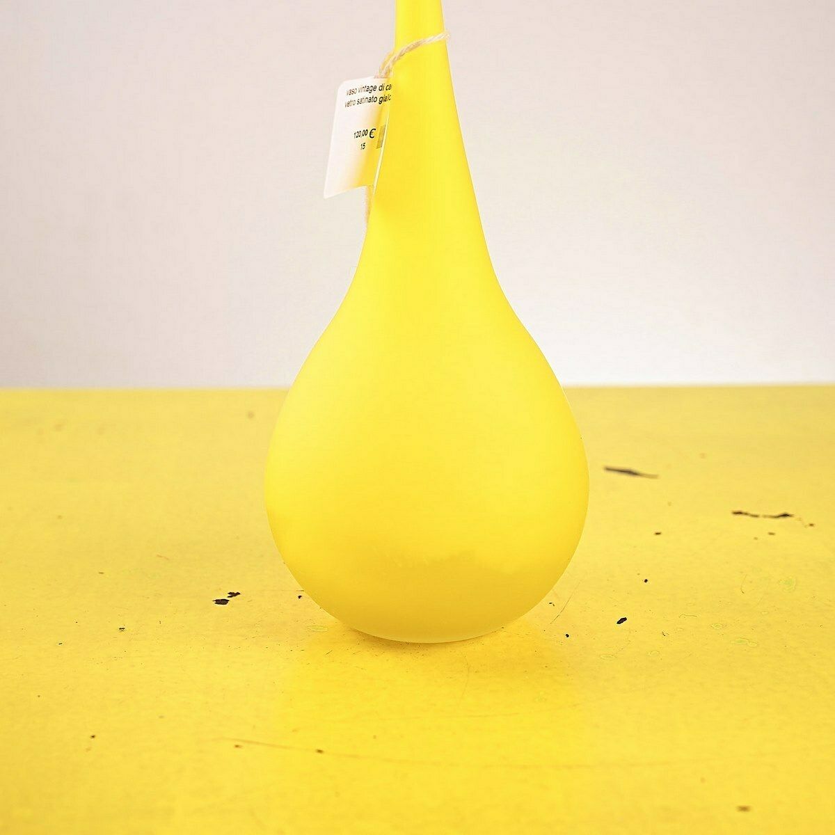 Vintage Vase By Carlo Moretti From The 70s In Yellow Satin Glass photo furniture