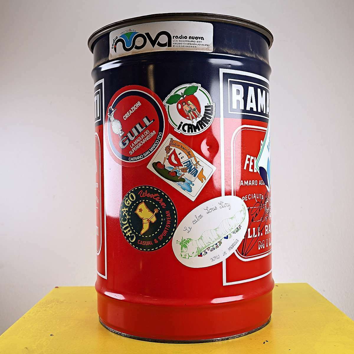 Amaro Ramazzotti Vintage Tin Bin photo for sale