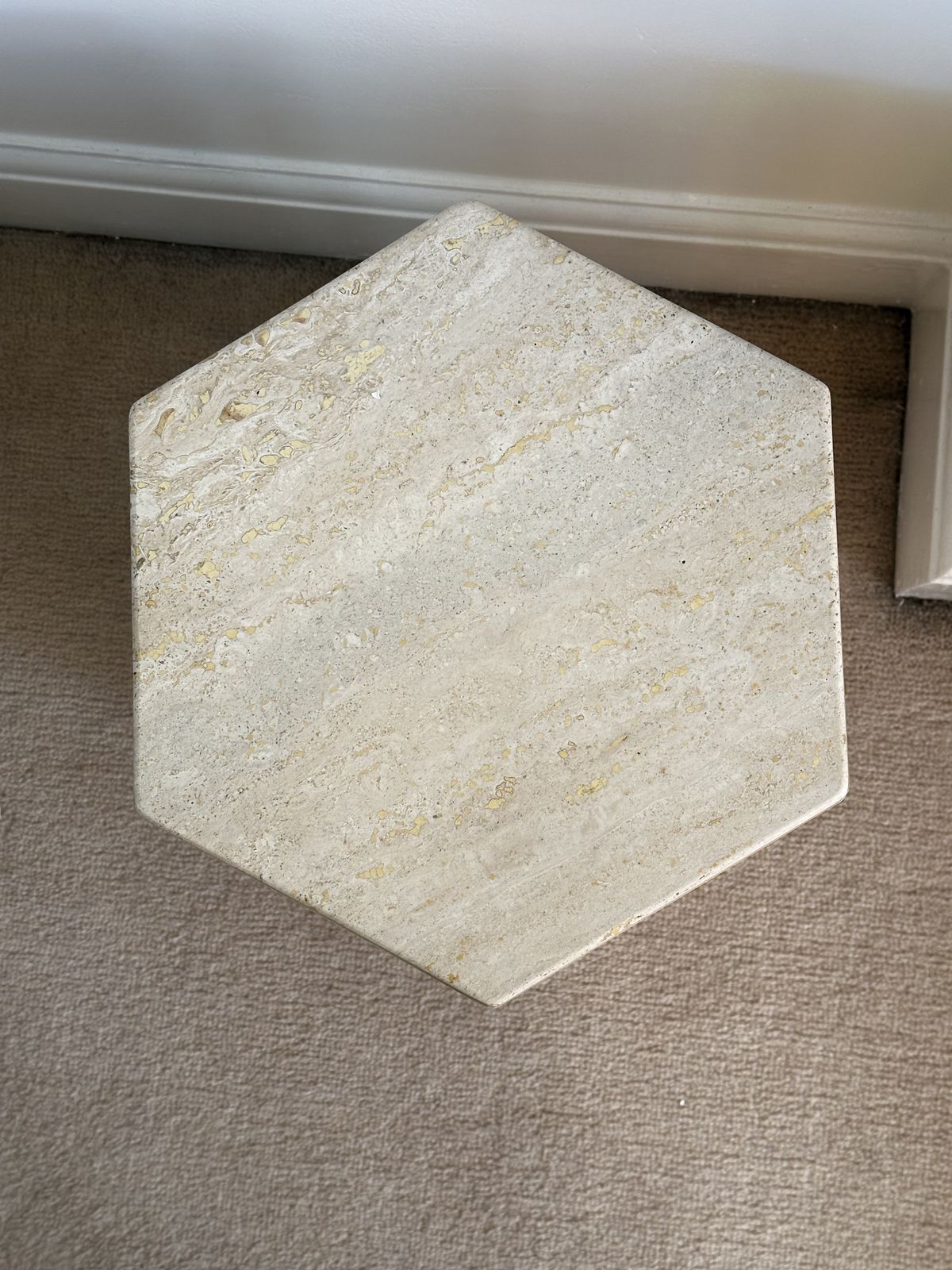 Contemporary Travertine Marble Coffee Table, With Matching Lamp Stand photo 500.0