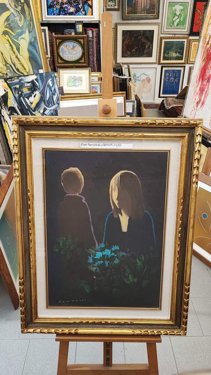 Work By Eliano Fantuzzi, Oil On Canvas photo furniture