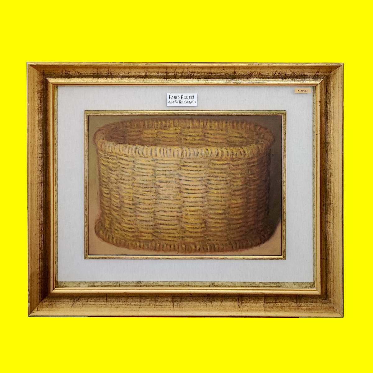 photo vintage Work By Fabio Aguzzi, Oil On Canvas From 1995, Basket