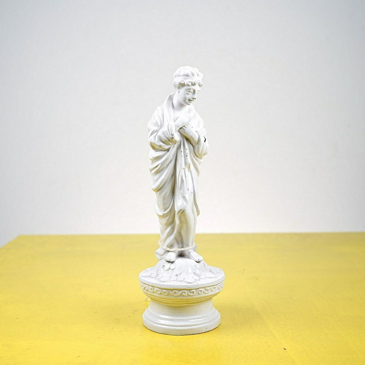 Porcelain Figurine Of Woman With Cloak, Marked Lr