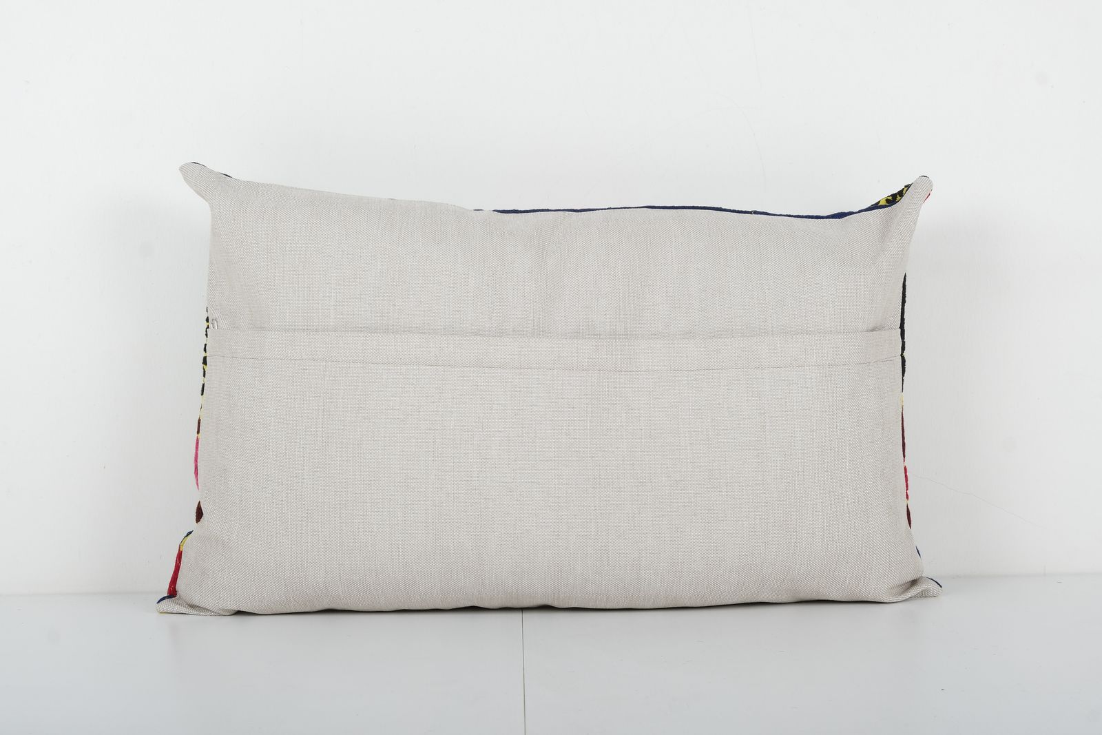 Suzani Bedding Pillow, Pastel Ethnic Lumbar Cushion Cover, Decorative Hand Embroidery Cushions photo for sale