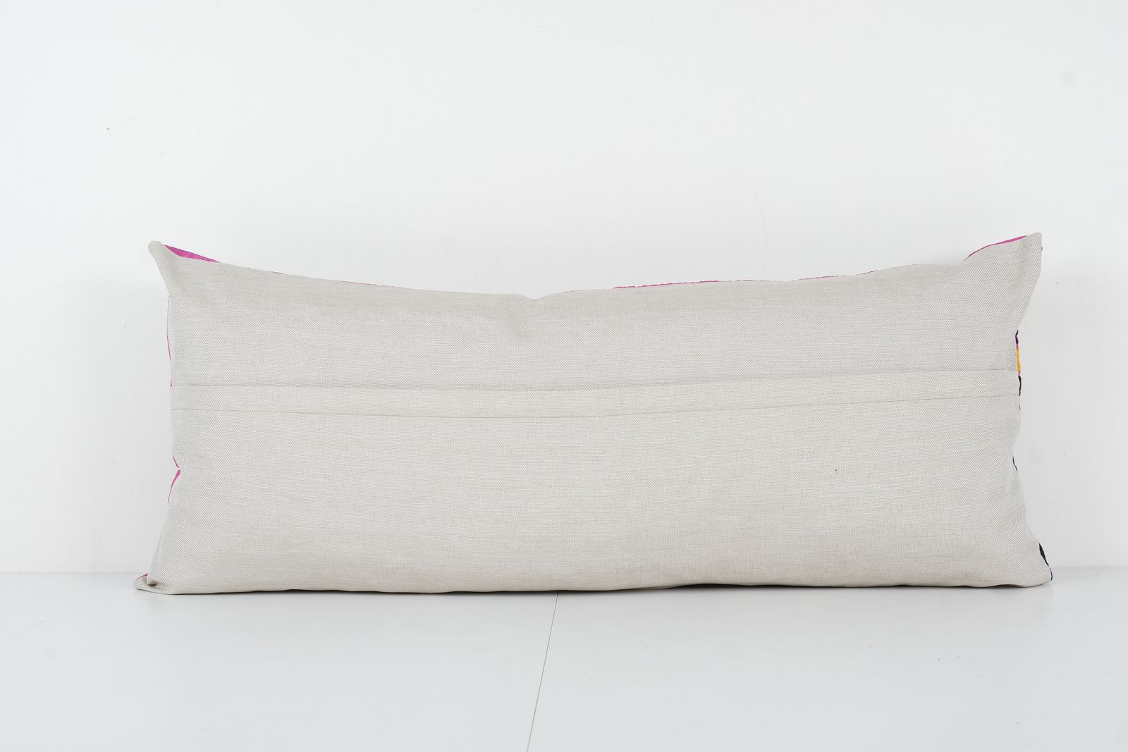 Suzani Long Purple Lumbar Pillow Case Fashioned From A Mid 20th Century Uzbek Suzani, Samarkand Bedding Pillow photo Textiles