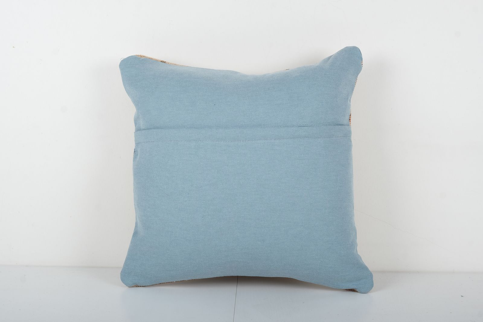 Anatolian Geometric Carpet Pillow Cover, Handknotted Wool Handmade Turkish Cover photo furniture