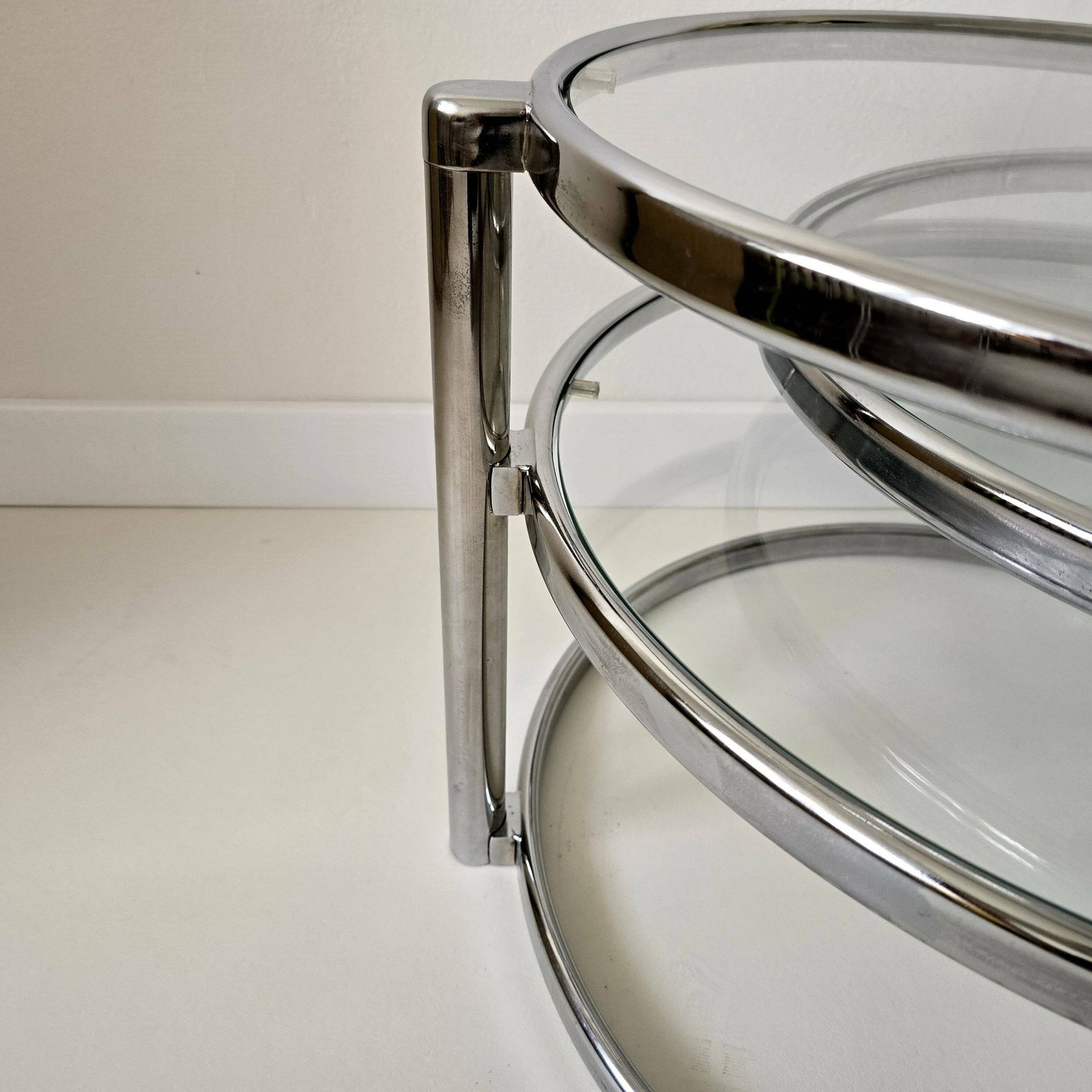 photo for sale Vintage Mid Century Transformer Coffee Table With 3 Glasses