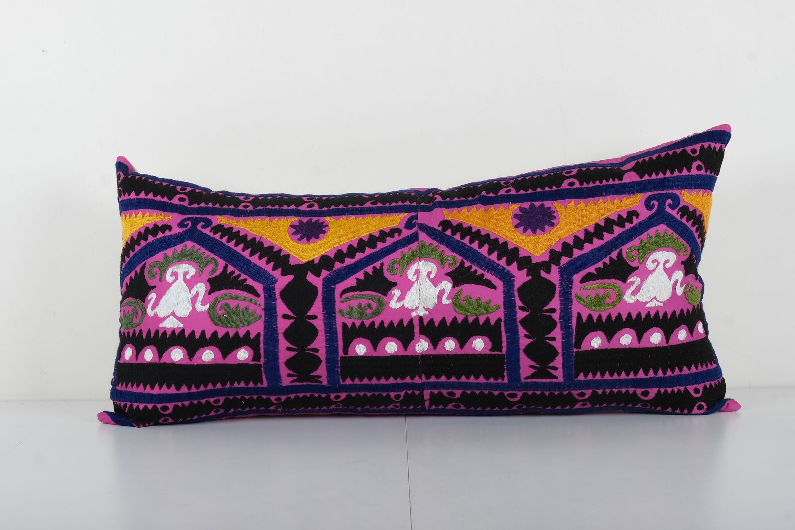 Vintage Suzani Pillow Fashioned From A Mid 20th Century Samarkand Suzani, Purple Bukhara Bedding Cushion Cover