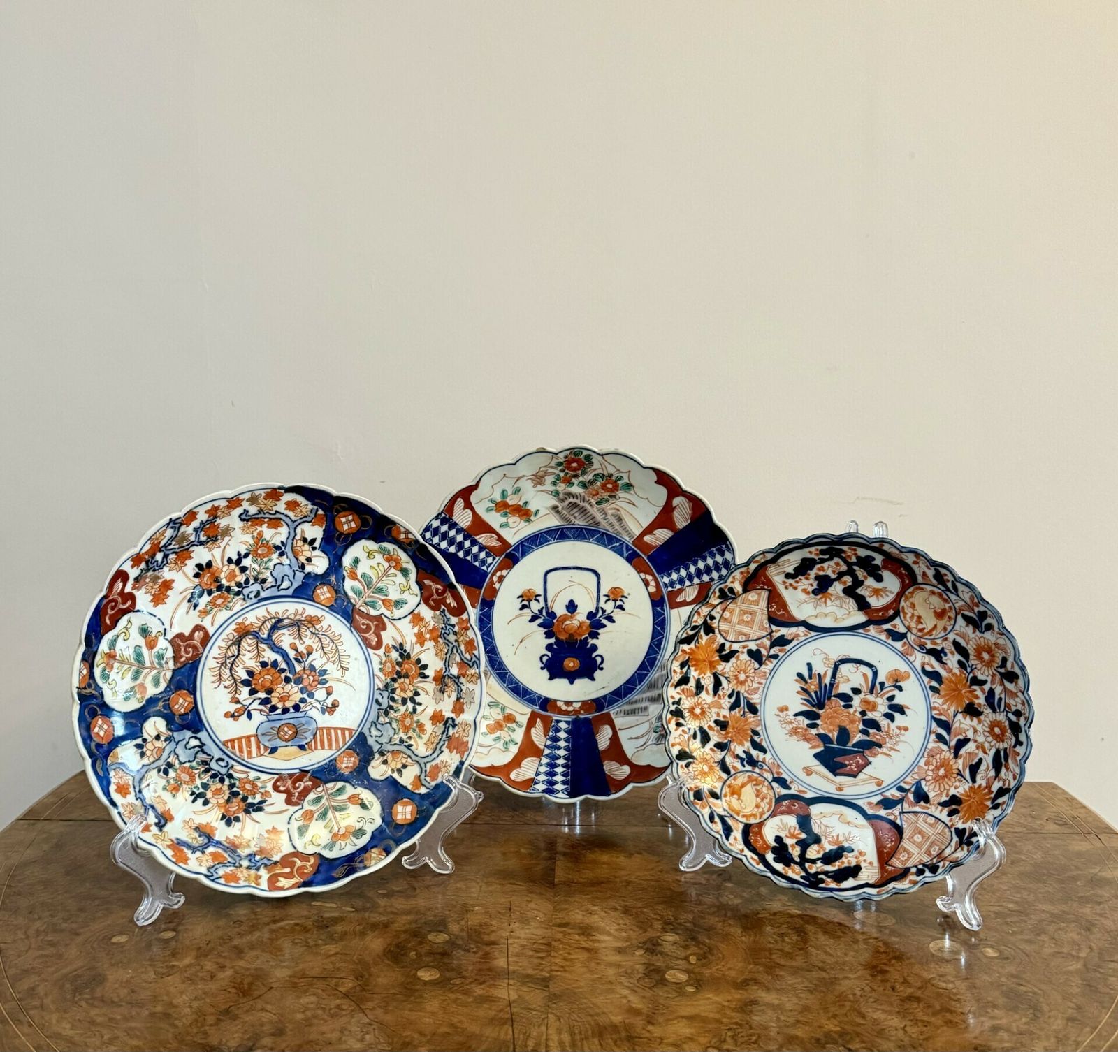 Quality Collection Of Three Large Antique Japanese Imari Plates