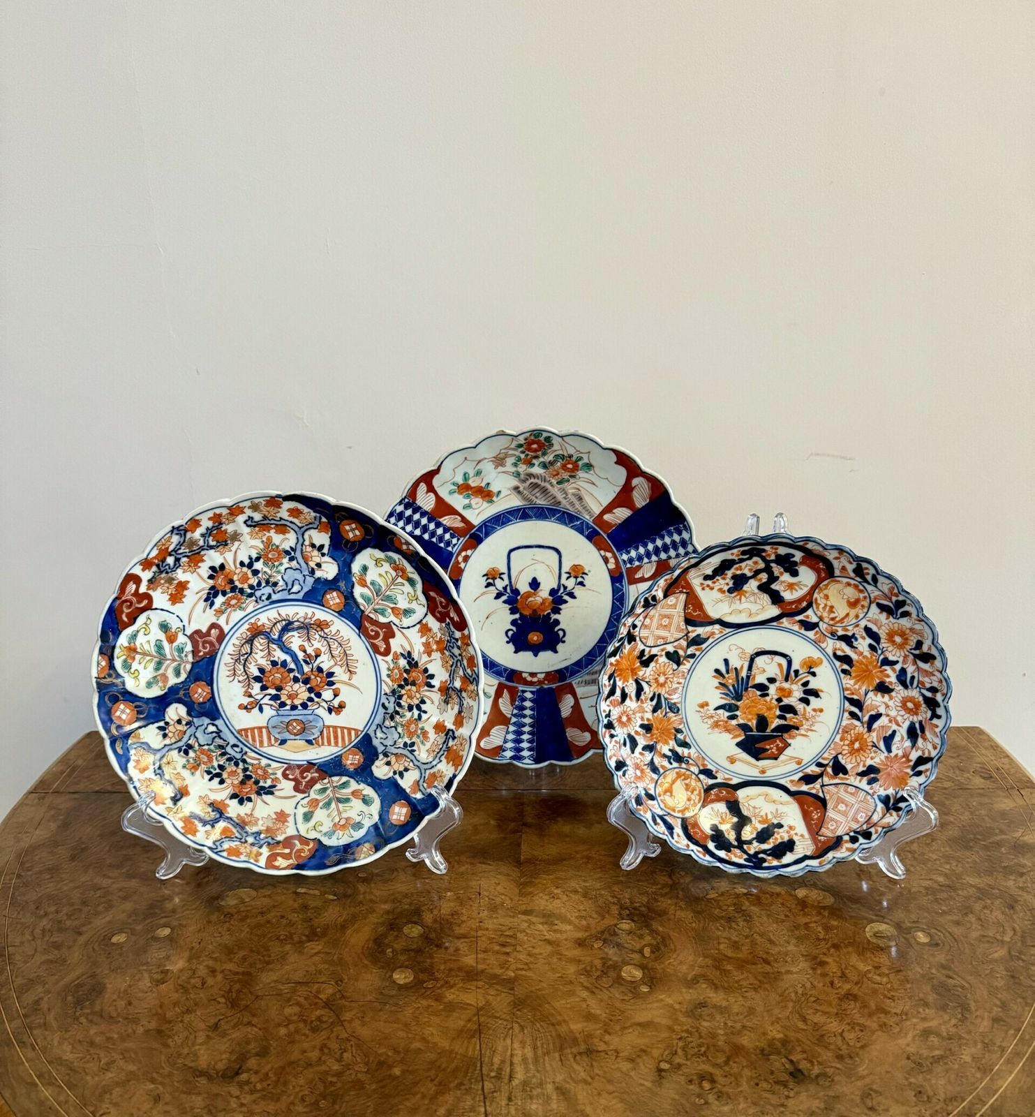 Quality Collection Of Three Large Antique Japanese Imari Plates photo furniture