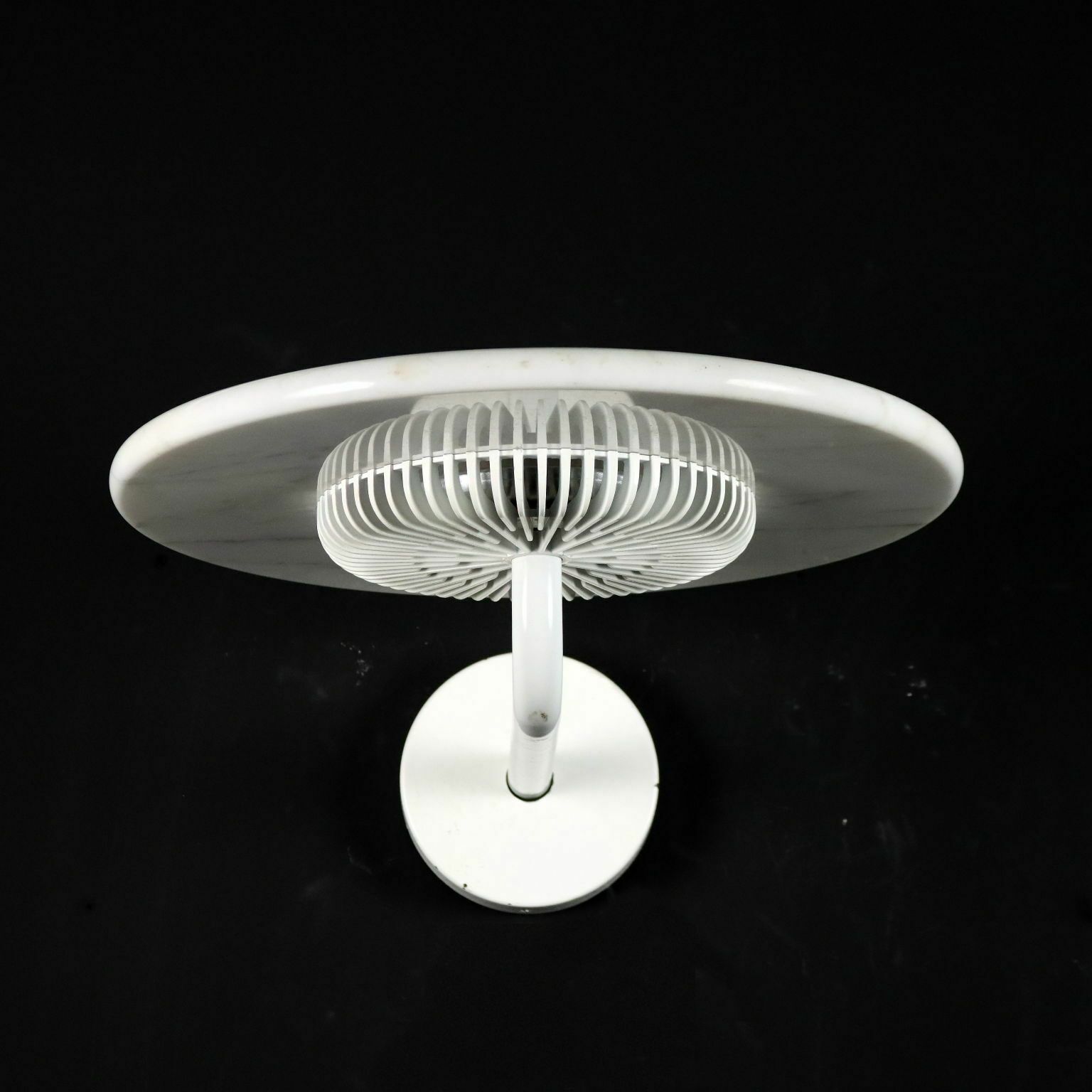 Vintage Lamp Aureola Cini&Nils 1980s 90s Marble Enamelled Metal photo furniture