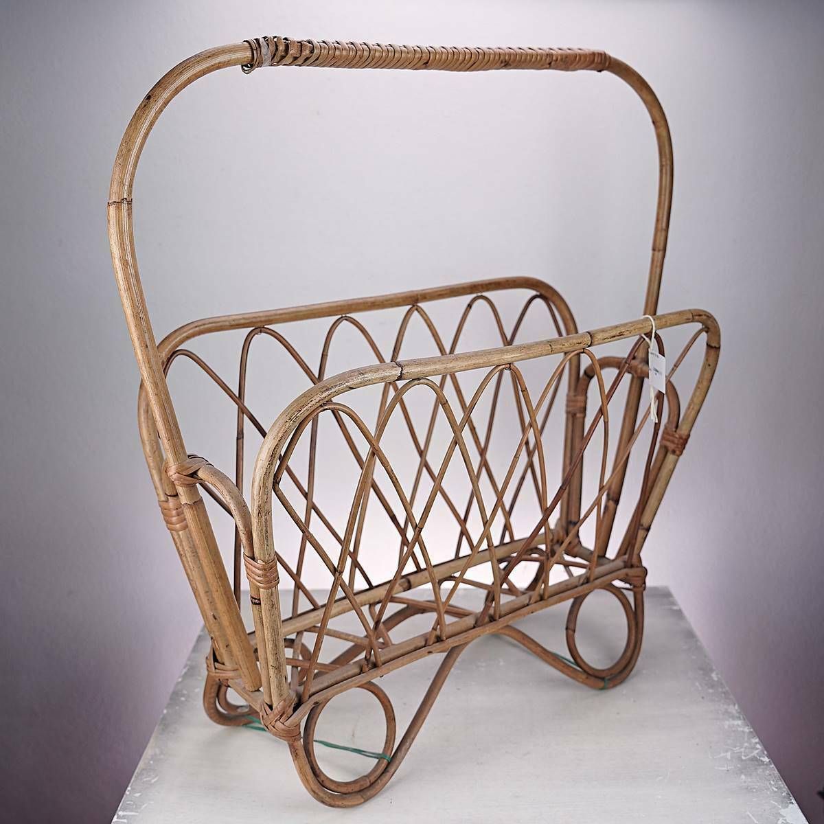 Bamboo Magazine Holder, 70s And 80s