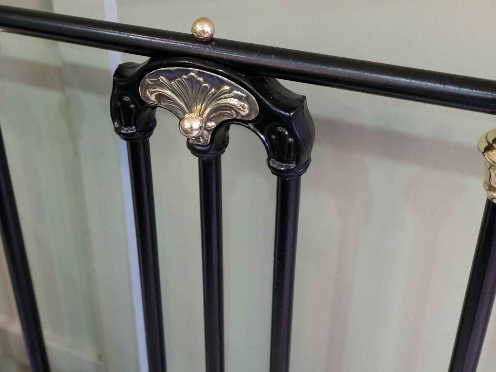 Antique French Superking (6'/180cm) Brass And Iron Bed photo for sale