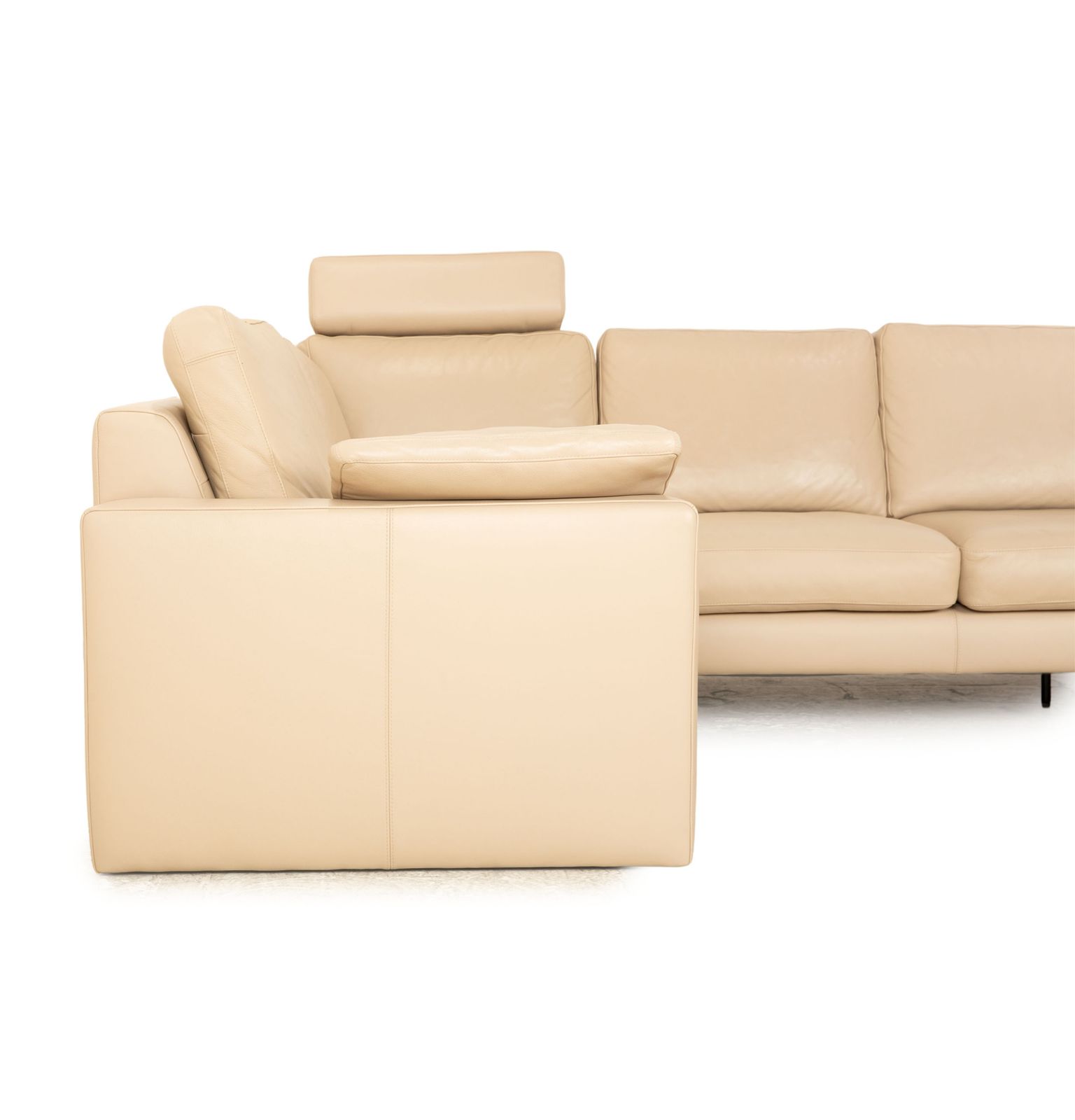 Canapé d'angle Machalke System Plus en cuir beige, récamière droite photo buy