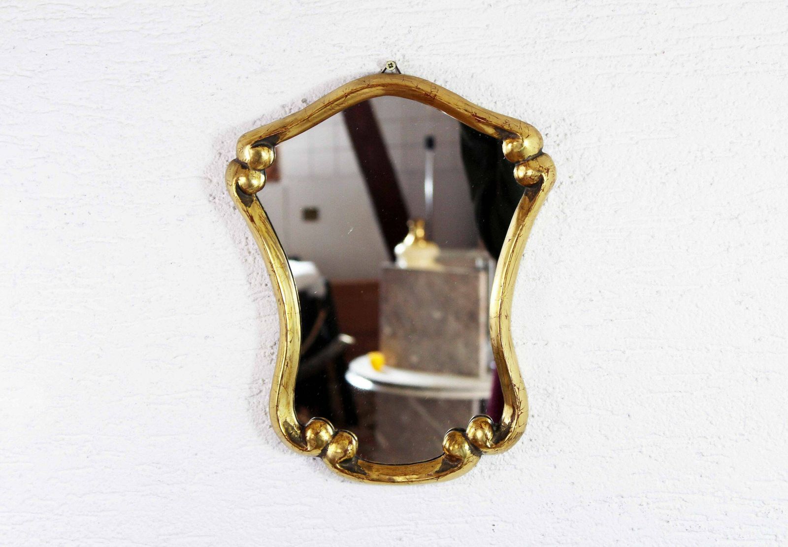 Wooden Mirror Gilded With Gold Leaf, France 1930