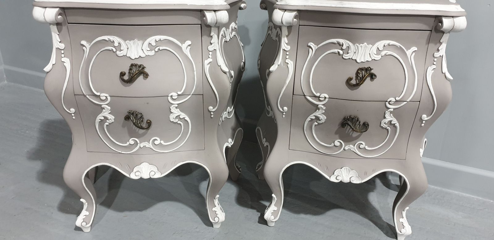 Super Pair Rococo Bedside Chests Of Drawers photo furniture