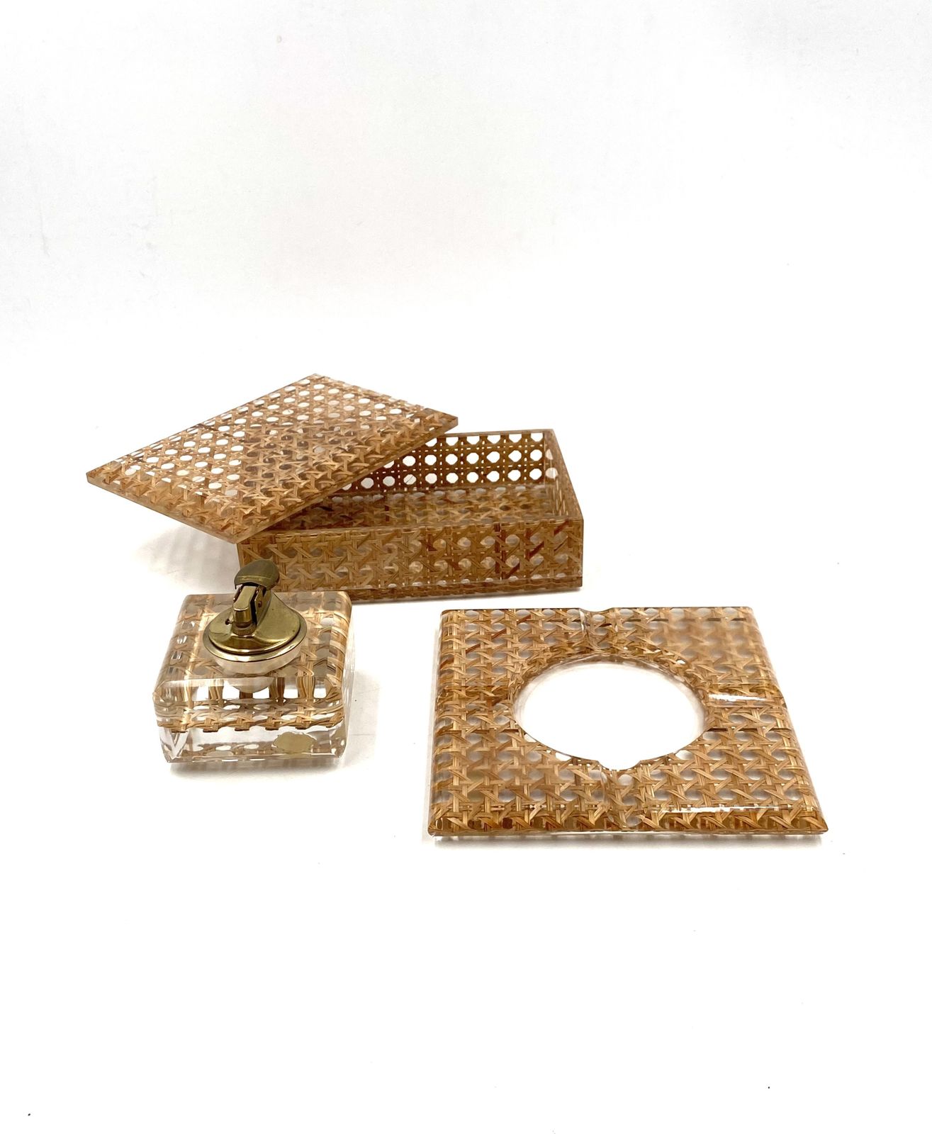 photo buy Hollywood Regency Smoking Set, Lucite And Vienna Stray, Italy 1970