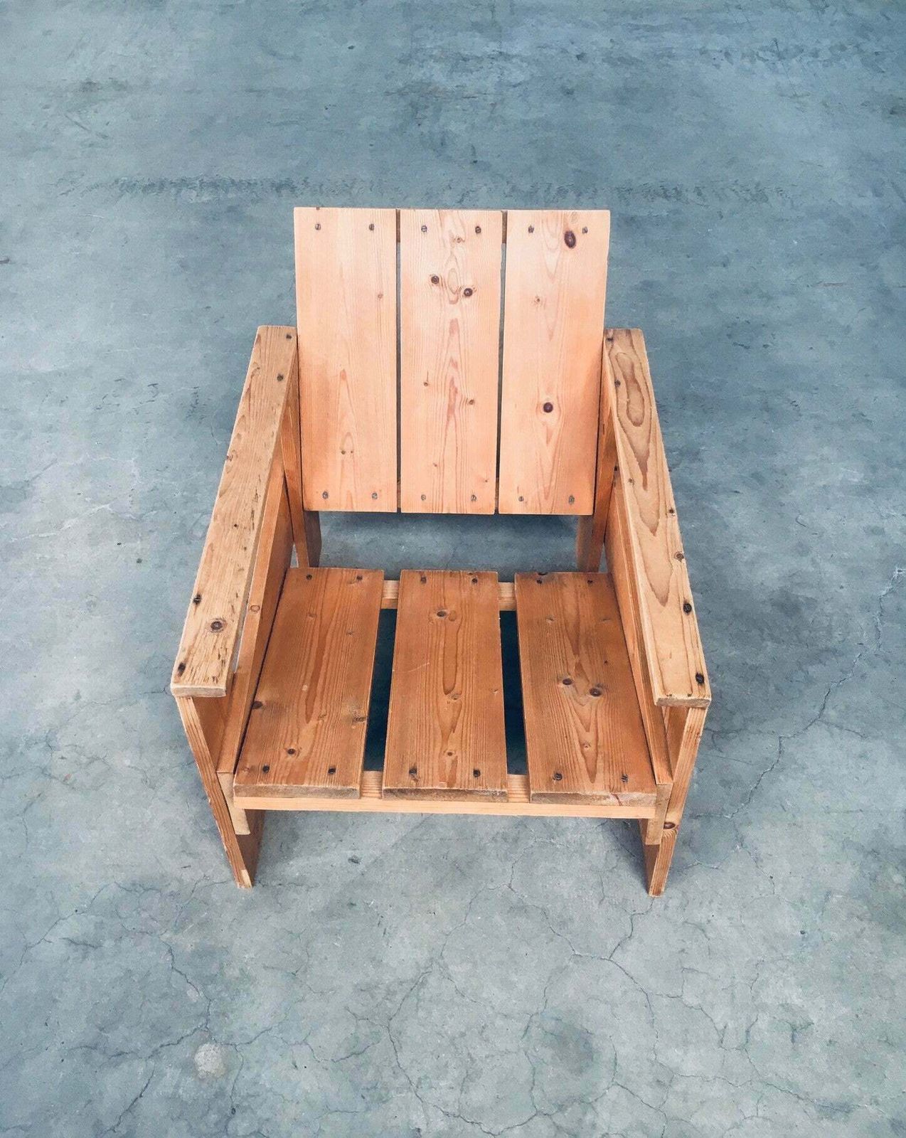 photo buy De Stijl Movement Dutch Design Pine Crate Chair By Gerrit Rietveld