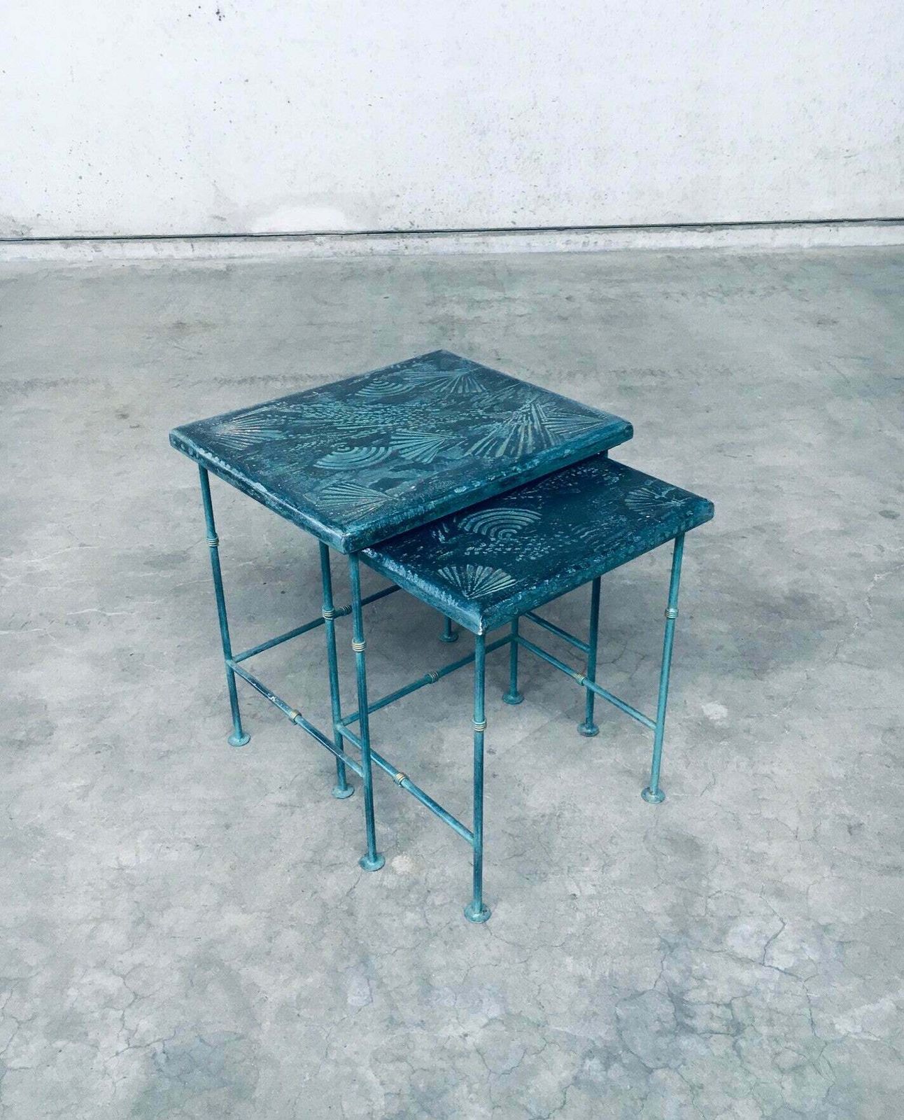 Postmodern Design Handgemaakt Bijzettafelset Van J. Berdou, Frankrijk, Jaren 1980 photo furniture