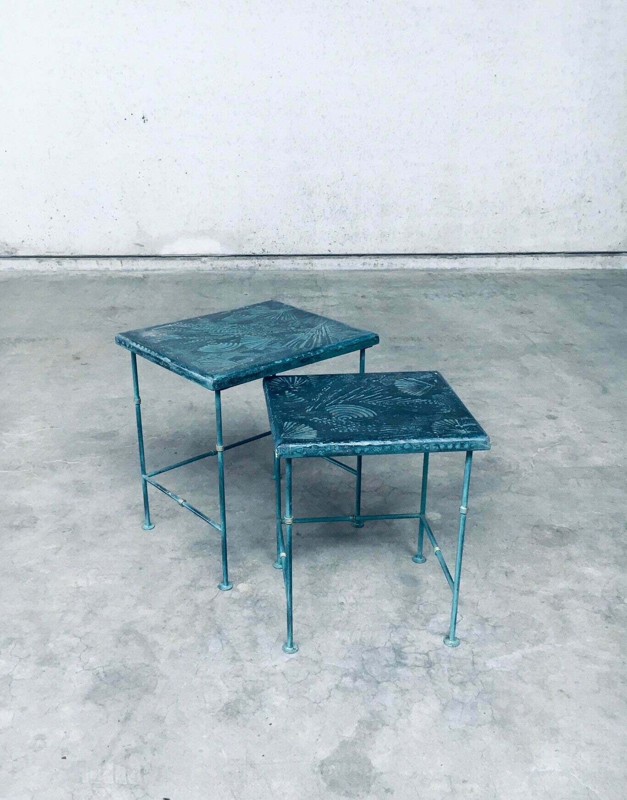Meubels Postmodern Design Handgemaakt Bijzettafelset Van J. Berdou, Frankrijk, Jaren 1980 photo