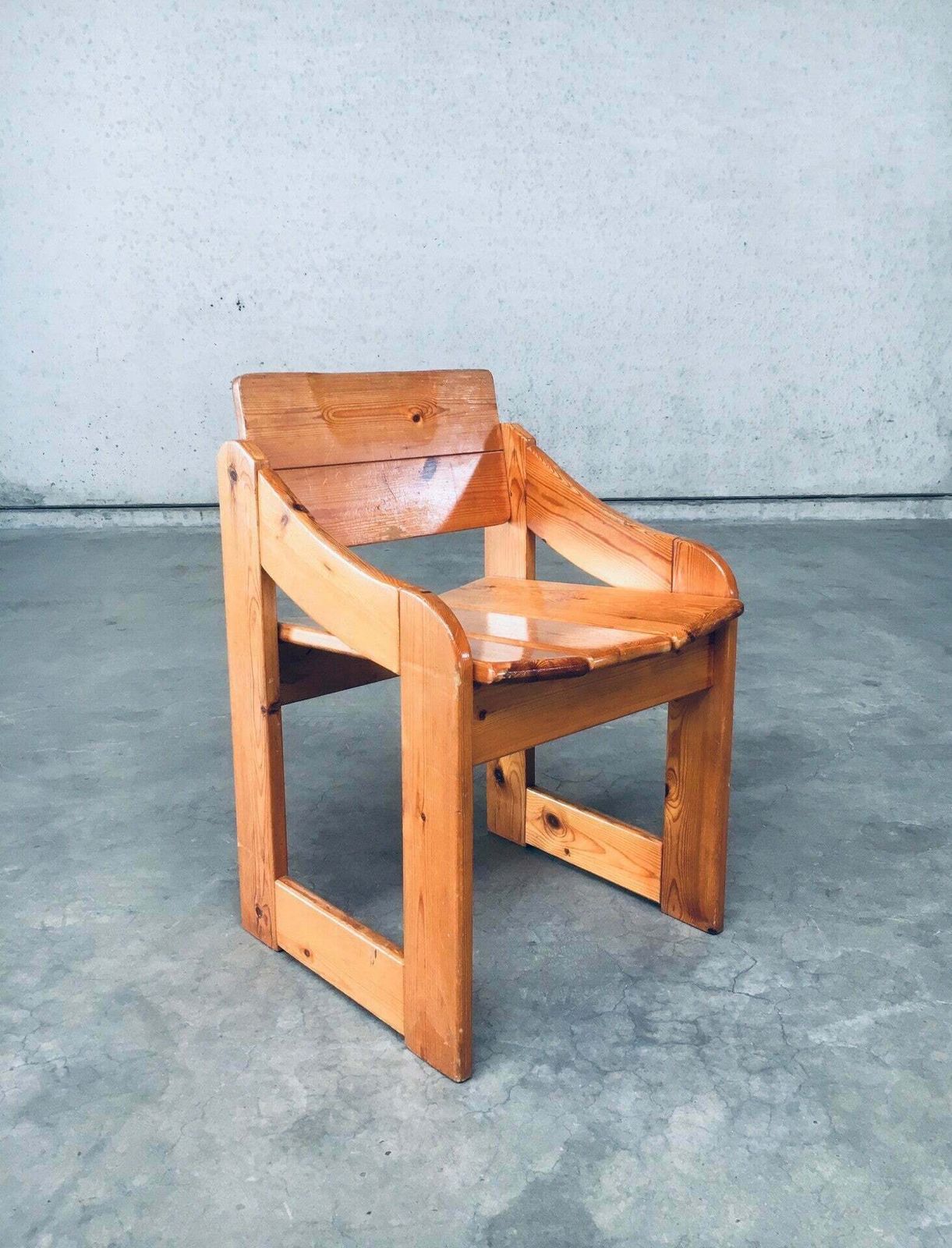 Furniture Scandinavian Design Pine Side Chair Set, Sweden 1960's photo