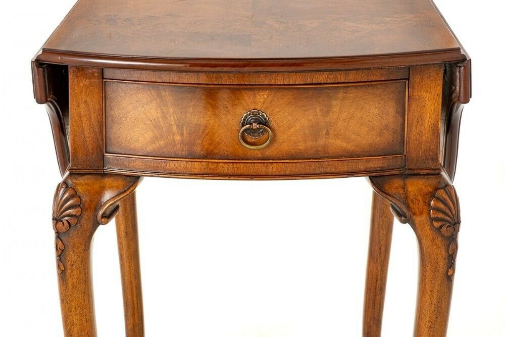 Queen Anne Revival Side Table Occasional Walnut photo furniture