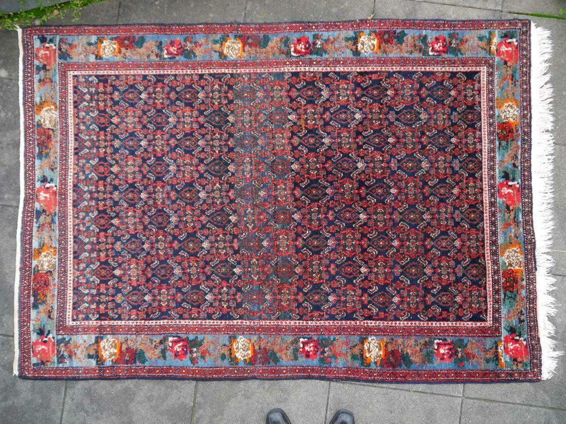 Senneh Vintage Gol Farang Carpet 6.6 X 4.6 Ft photo for sale