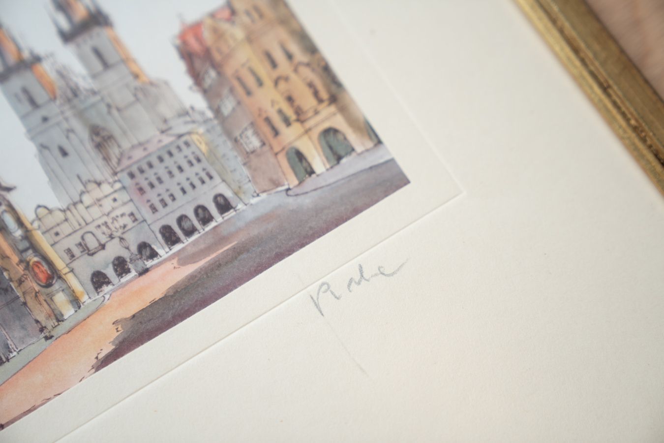 Picture Prague, Old Town Square, Gold Leaf. 1970 1980 photo for sale