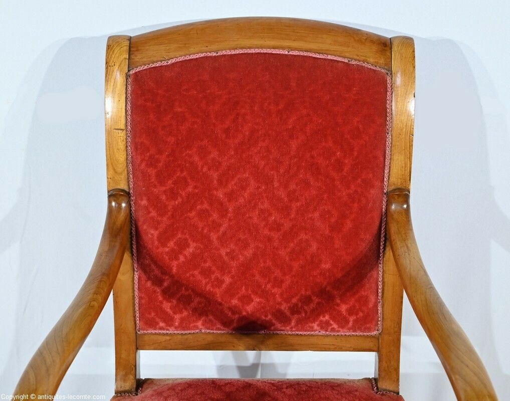 Pair Of Cherry Wood Armchairs, Louis Philippe Period – 1st Part 19th photo vintage