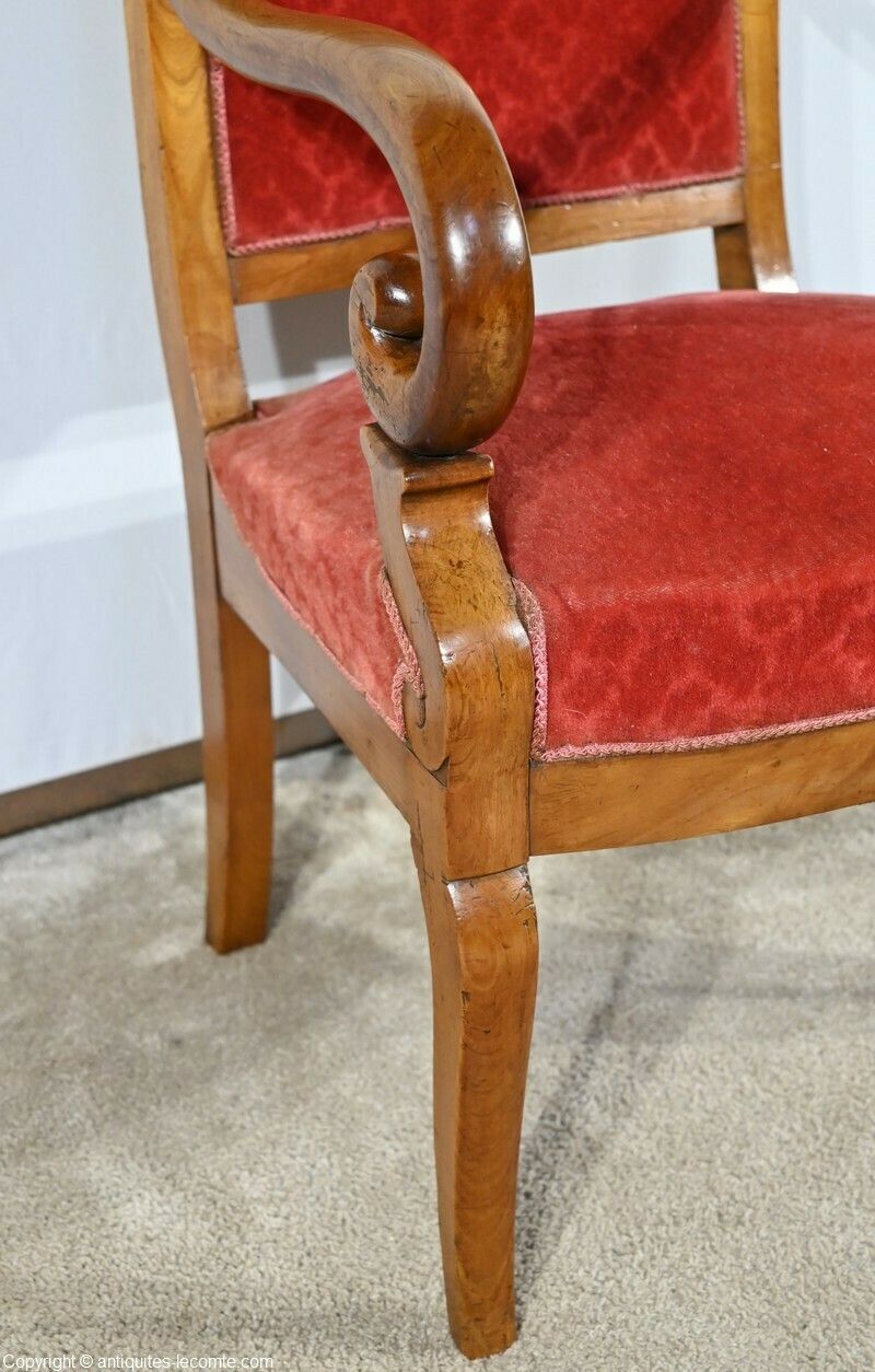photo vinterior Pair Of Cherry Wood Armchairs, Louis Philippe Period – 1st Part 19th