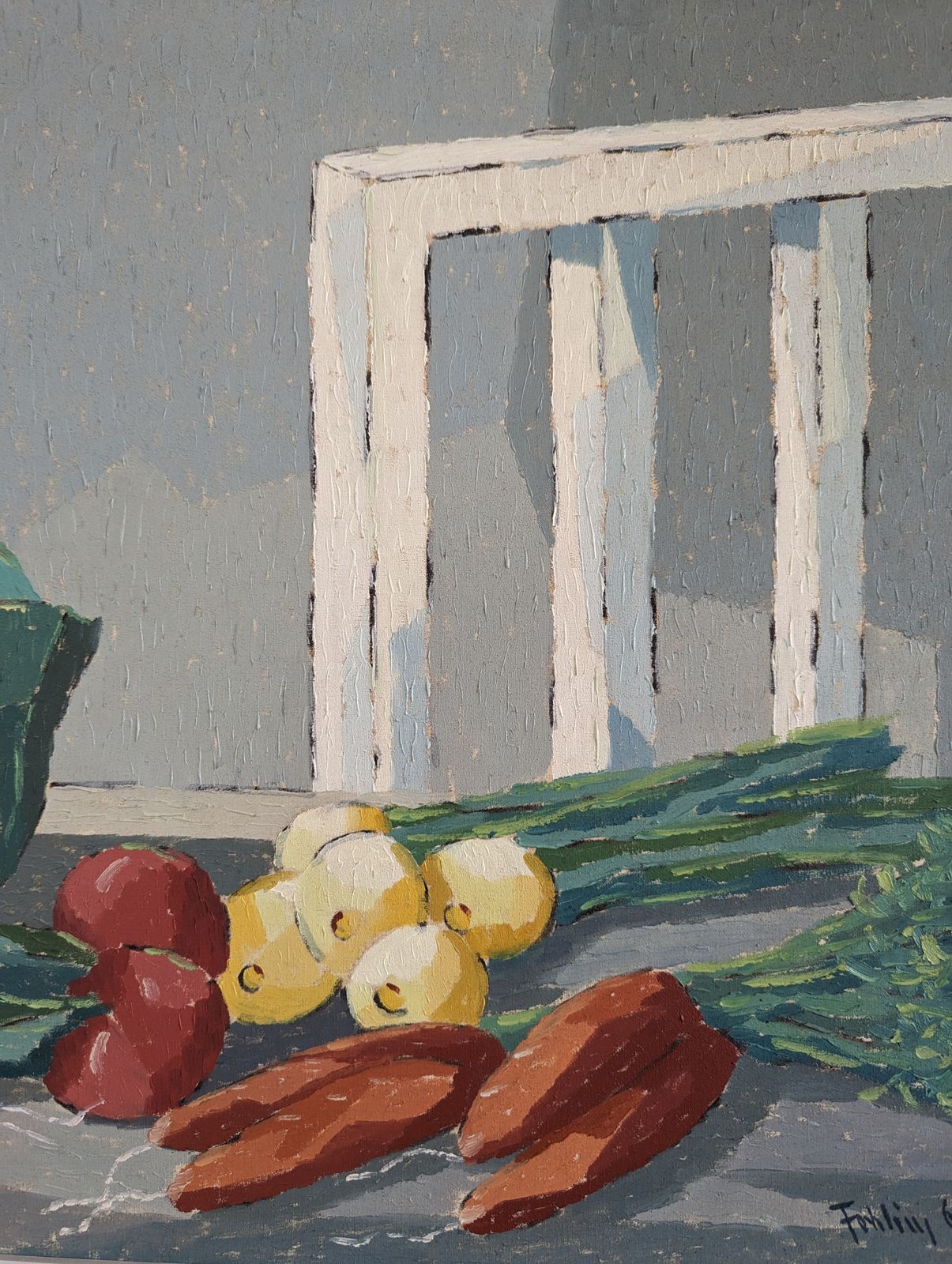 photo furniture Oil Painting Still Life With Vegetables, 1960s