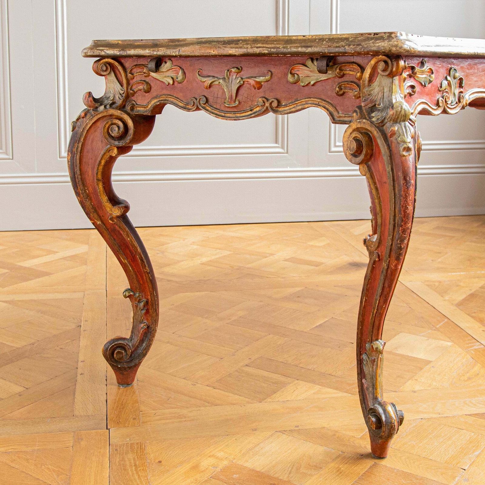Late 19th Century Italian Rococo Table Painted In The Venetian Style photo vintage