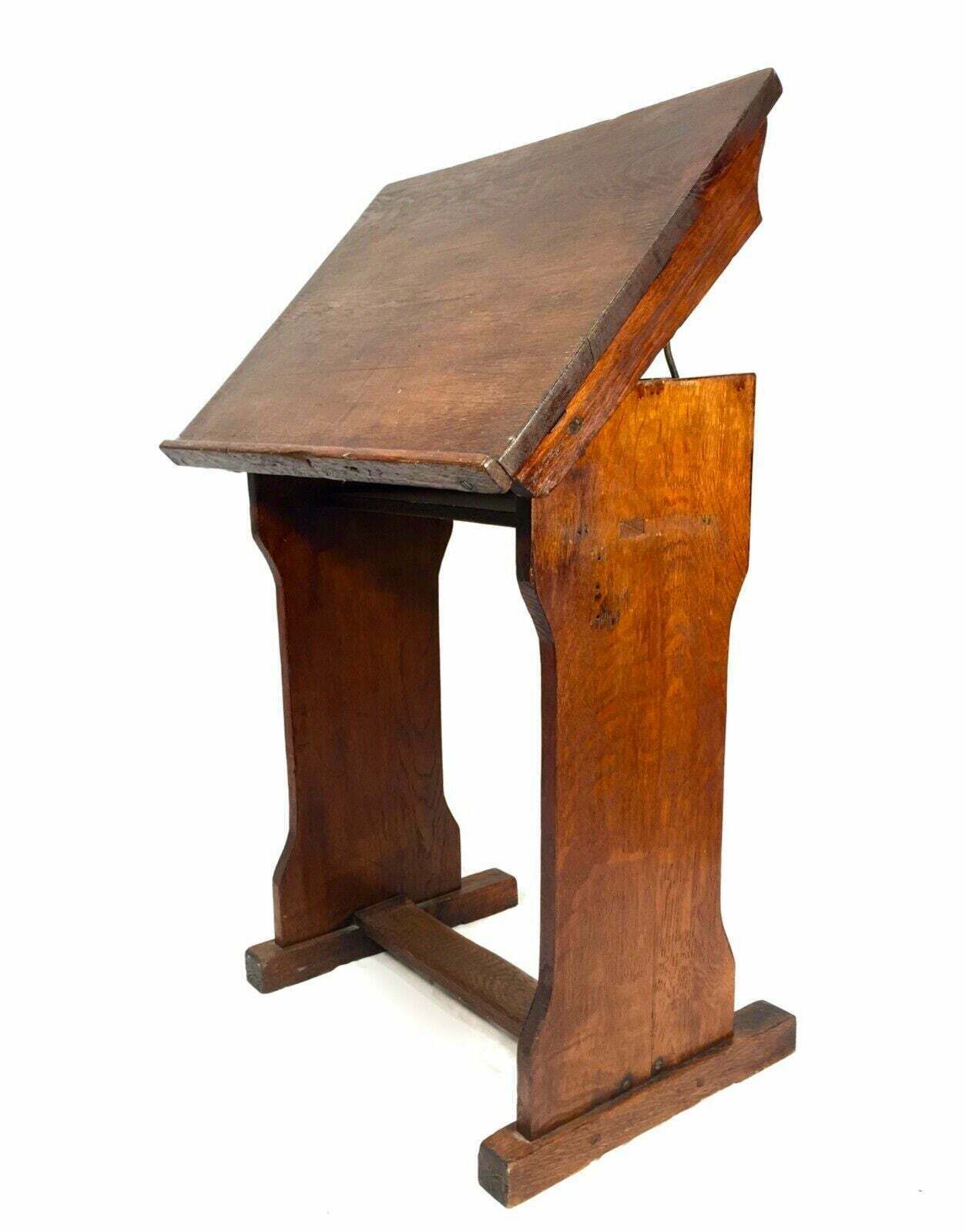 Antique Solid Oak Wooden Adjustable Lectern / Book Stand / Restaurant C.1920 photo 219.0